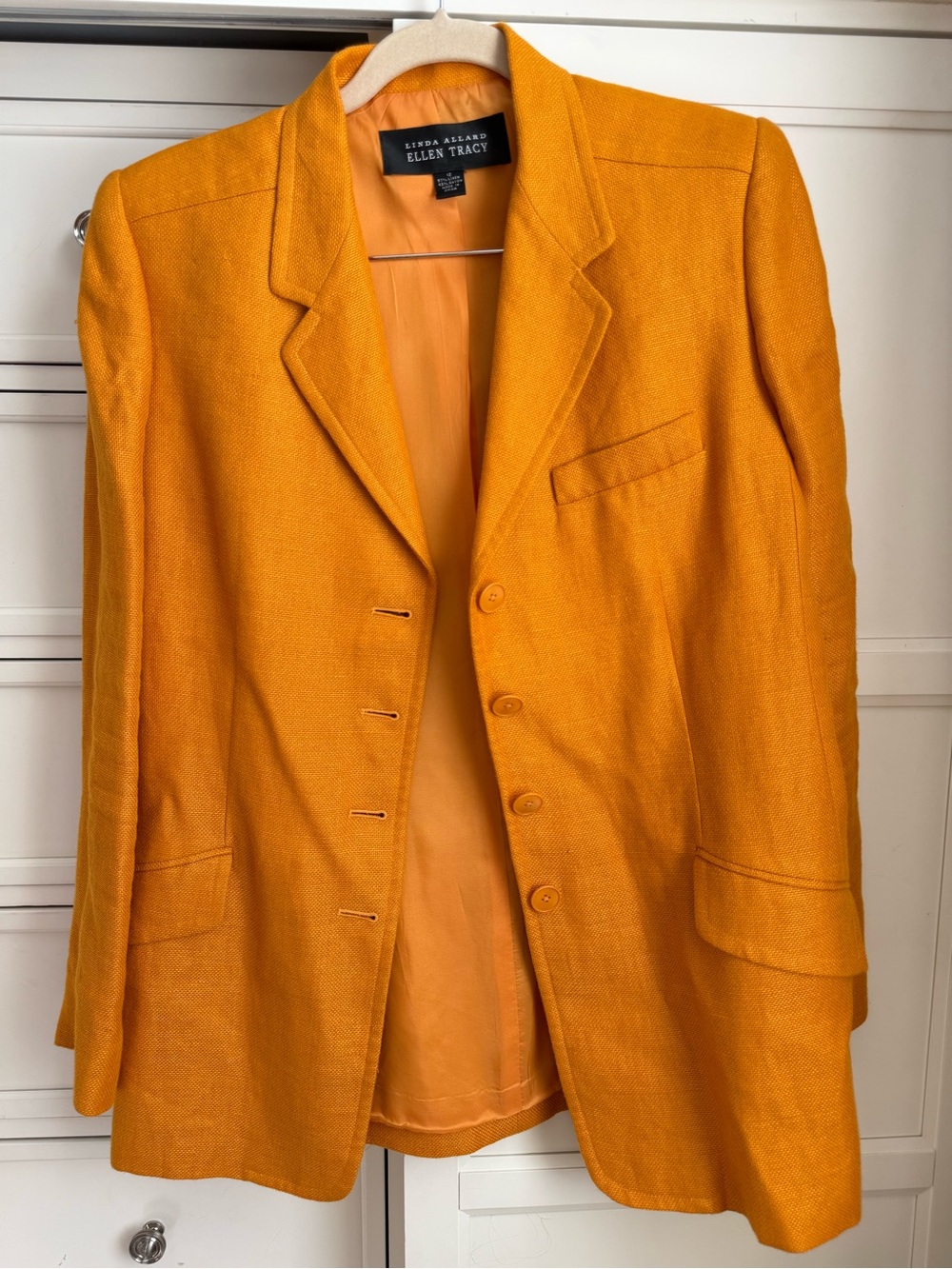 ELLEN TRACY Orange Mango Tailored Blazer